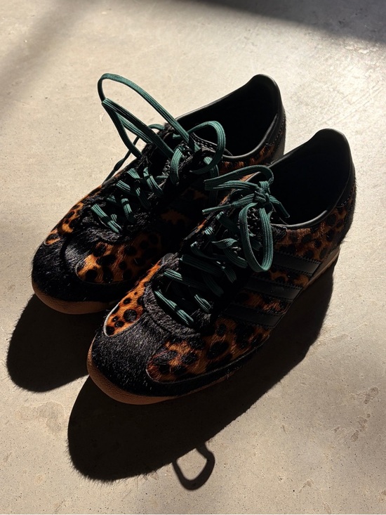 adidas Originals SL72 Leopard-Print Sneakers with Green Laces USW5 - Picture 2 of 6